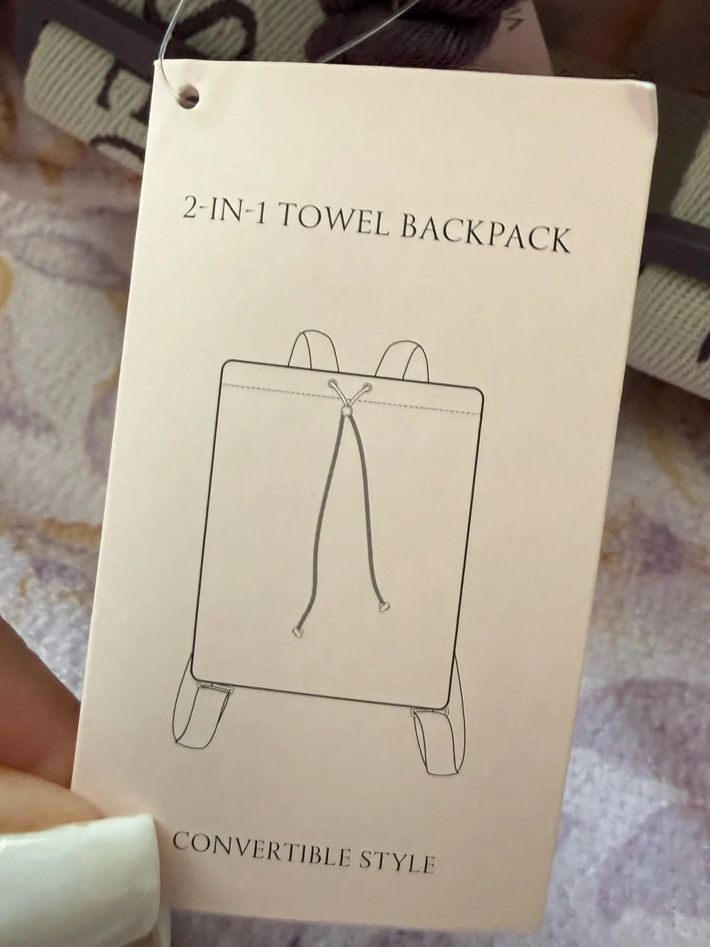 Victoria’s Secret Boho Floral Packable Backpack Beach Towel